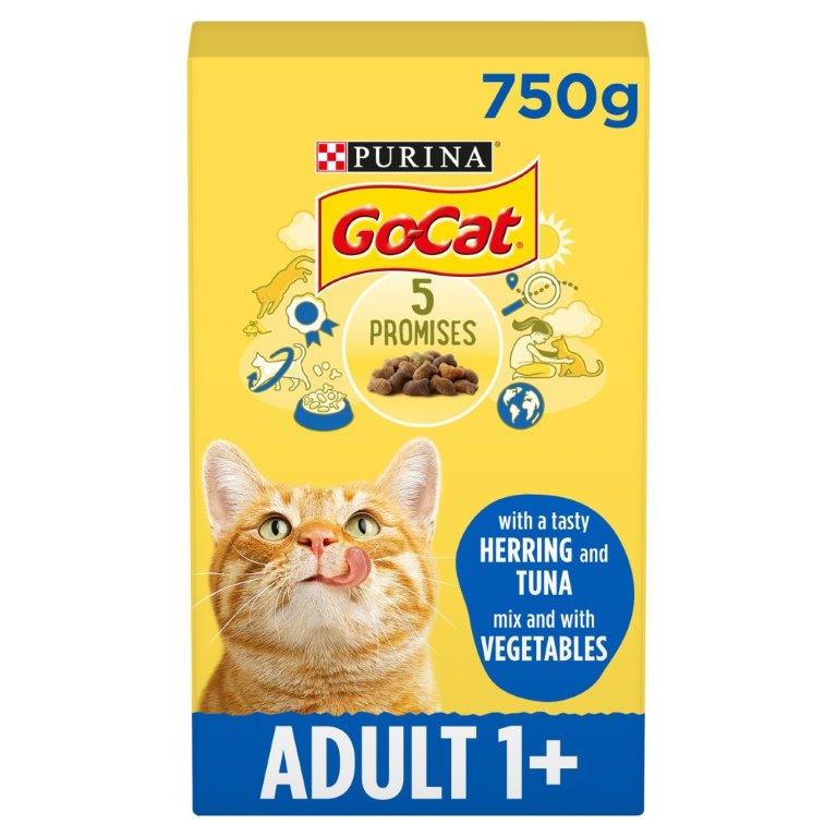 Go-Cat Herring Tuna Mix & Vegetables Dry Cat Food 750g (HS)