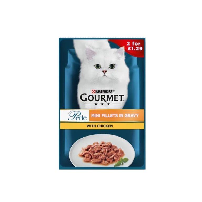 Gourmet Perle Mini Fillets In Gravy & Chicken PM £1.29 85g