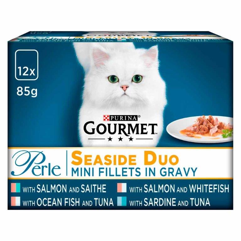 Gourmet Perle Pouches Seaside Duo Cat Food (12 x 85g)