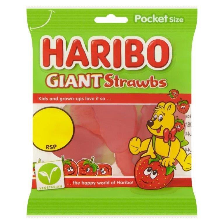 Haribo Treat Bag Giant Strawbs 60g PM 70p