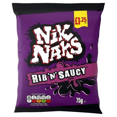 Nik Naks Rib N Saucy PM £1.25 75g