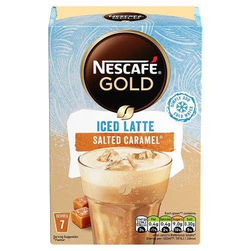 Nescafe Sachets Gold Iced Salted Caramel Latte 7s (7 x 14.5g)