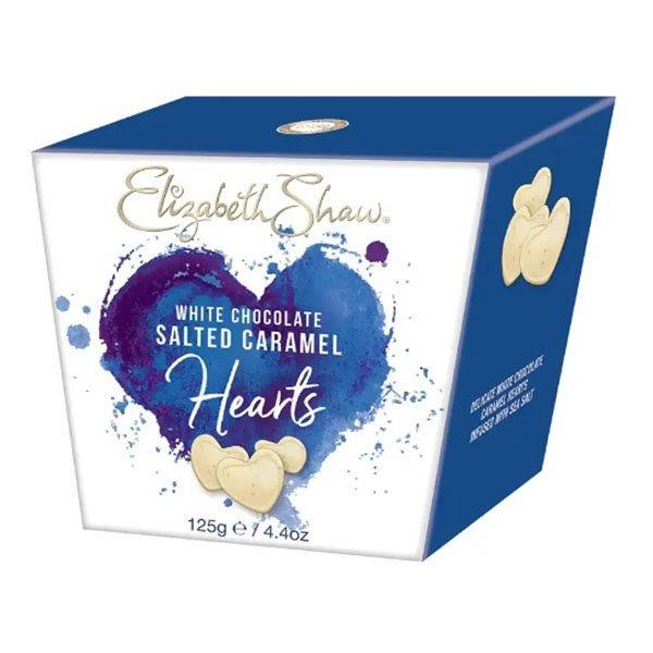 Elizabeth Shaw White Salted Caramel Hearts 125g