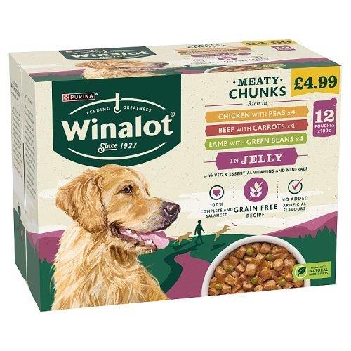 Winalot Meaty Chunks in Jelly PM £4.49 (12 x 100g)