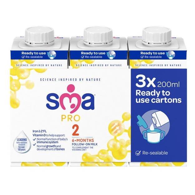 SMA PRO Follow-On Milk Multi 3pk (3 x 200ml) 600ml