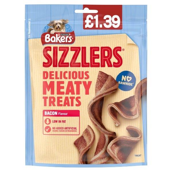 Bakers Dog Treats Sizzlers Bacon PM £1.39 90g