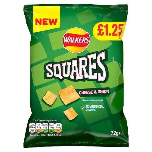 DUNIYA | Walkers Squares Cheese & Onion PM £1.25 72g Thumbnail