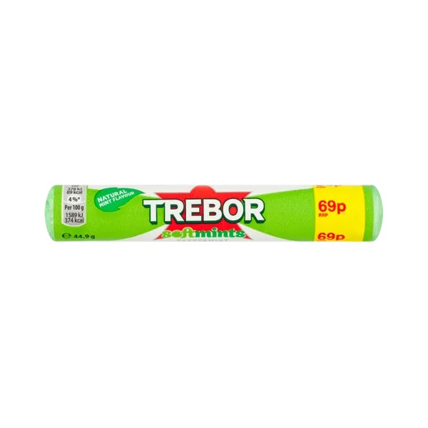 Trebor Softmints Peppermint Mints Roll PM 69p 44.9g