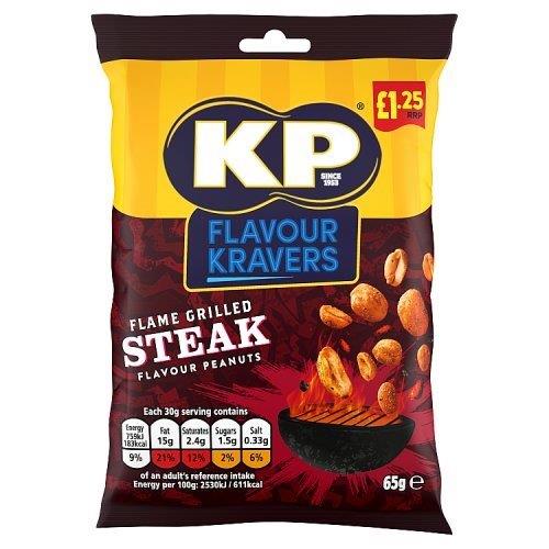 KP Kravers Flame Grilled Steak Peanuts PM £1.25 65g