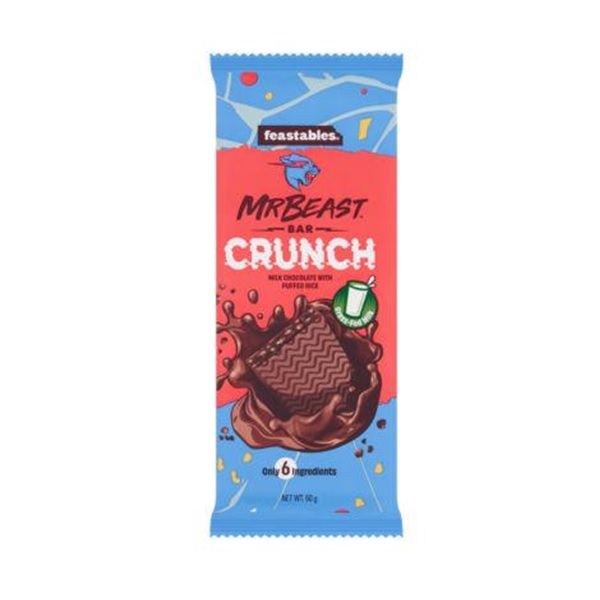 Mr Beast Feastables Milk Crunch Choco Bar 60g