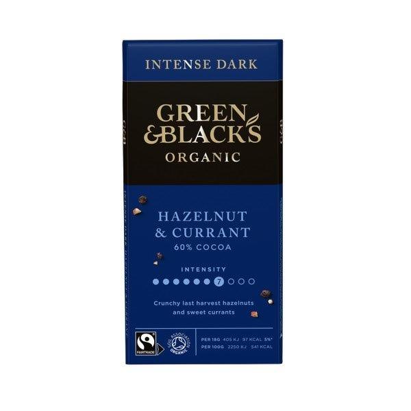 DUNIYA | Green & Blacks Organic Hazelnut & Currant Dark Chocolate Bar 90g Thumbnail