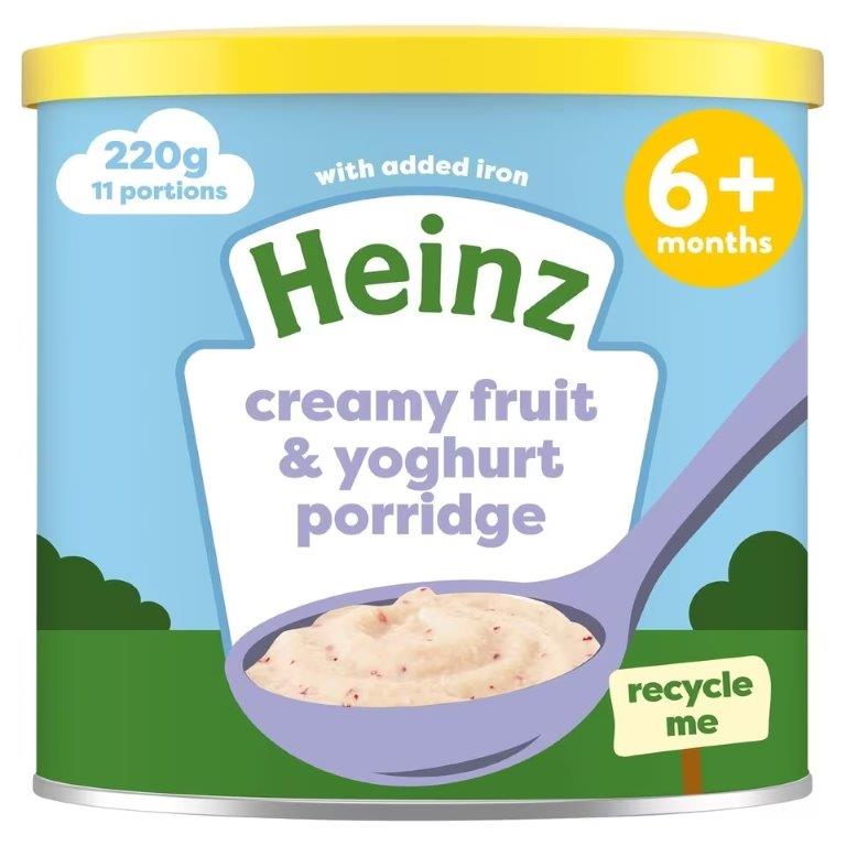 Heinz Creamy Fruit & Yogurt Porridge Baby Food 6M+ 220g 