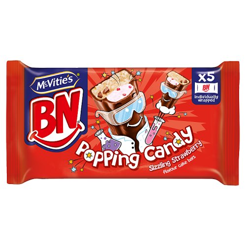 McVities BN Popping Candy Strawberry Cake Bar 5pk 130g