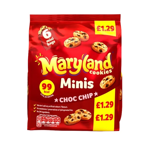 Maryland Minis Choc Chip Mini Bags 6pk PM £1.59 118.8g