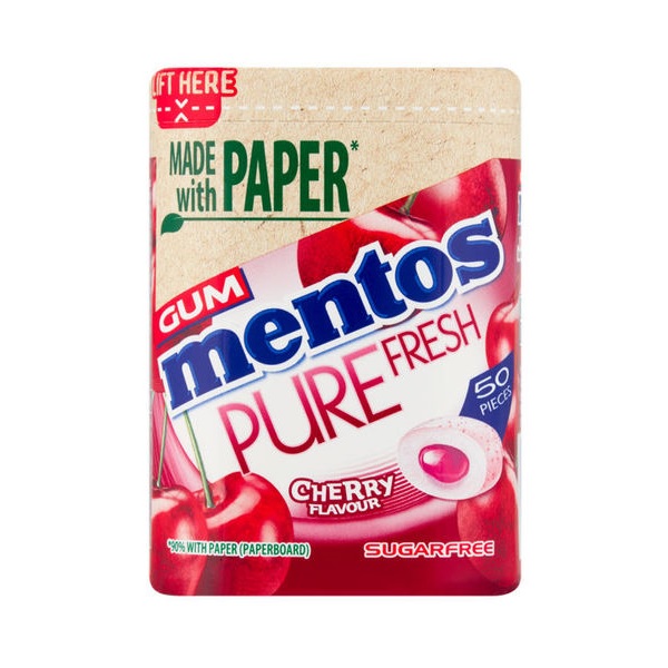 DUNIYA | Mentos Gum Pure Fresh Paper Bottles Cherry 50s 100g Thumbnail