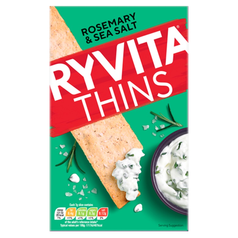 Ryvita Thins Rosemary & Sea Salt 125g