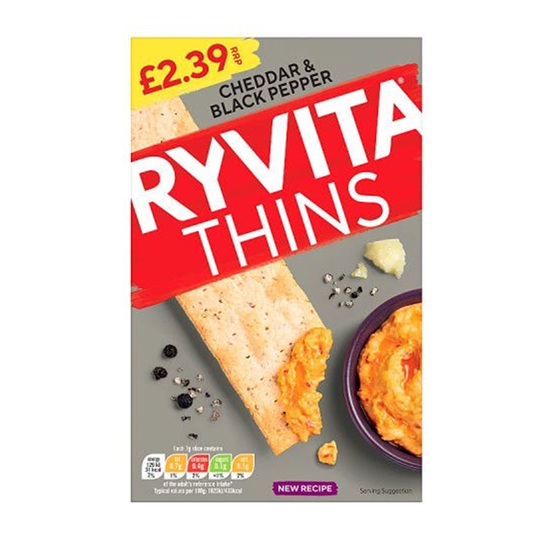 Ryvita Thins Cheddar and Black Pepper 125g PM £2.39