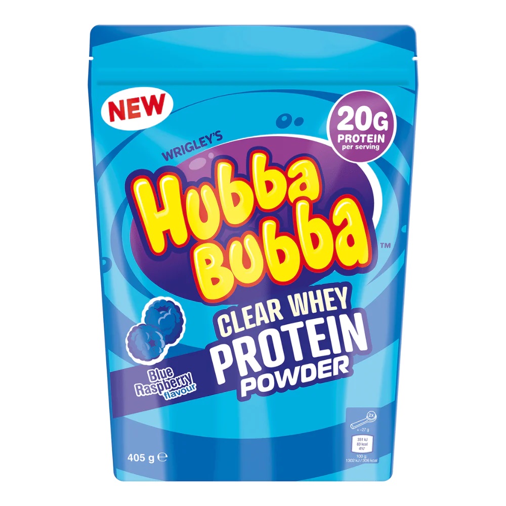 Hubba Bubba Blue Raspberry Clear Whey Powder Pouch 405g