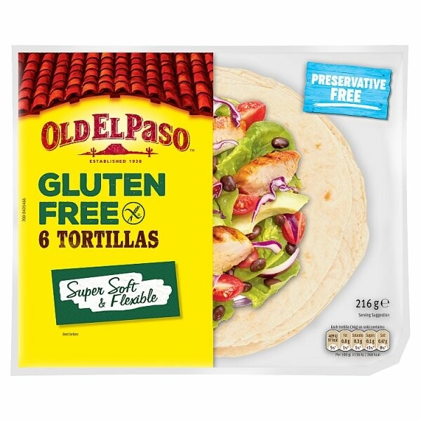 Old El Paso Gluten Free Regular Original Tortillas 216g