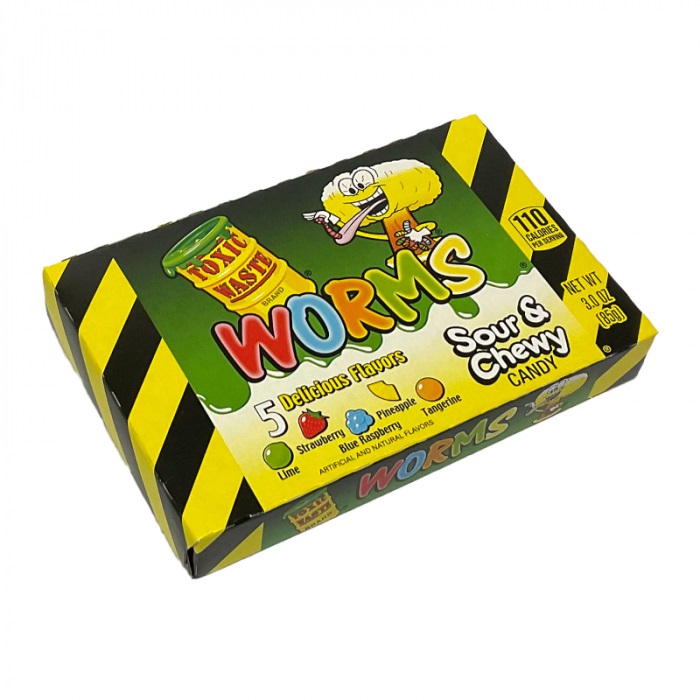 DUNIYA | Toxic Waste Sour Gummy Worms Theatre Box 85g Thumbnail