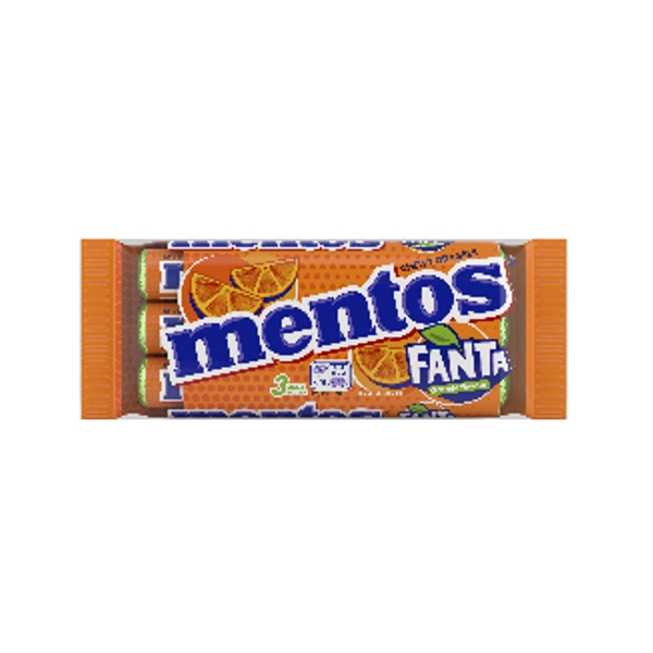 Mentos Rolls 3pk Fanta Orange (3 x 38g) (B)