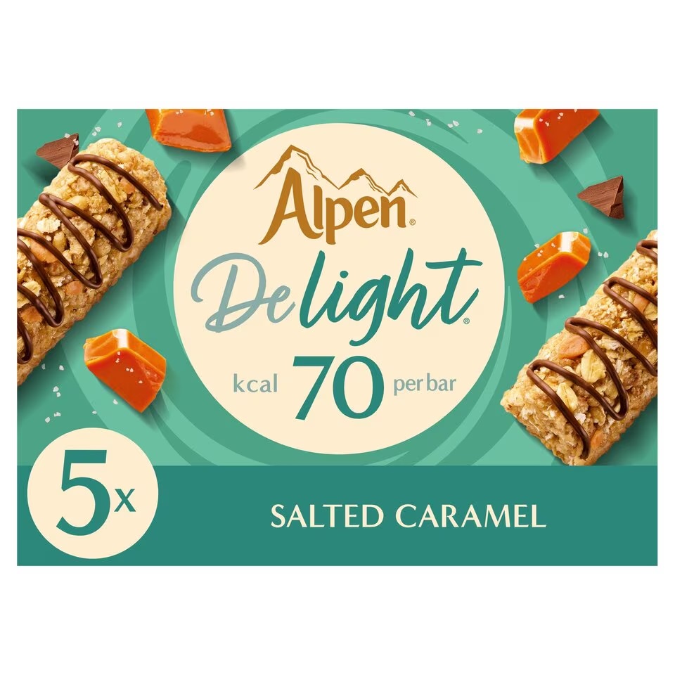 Alpen Delight Cereal Bars Salted Caramel 5pk (5 x 19g) 95g 