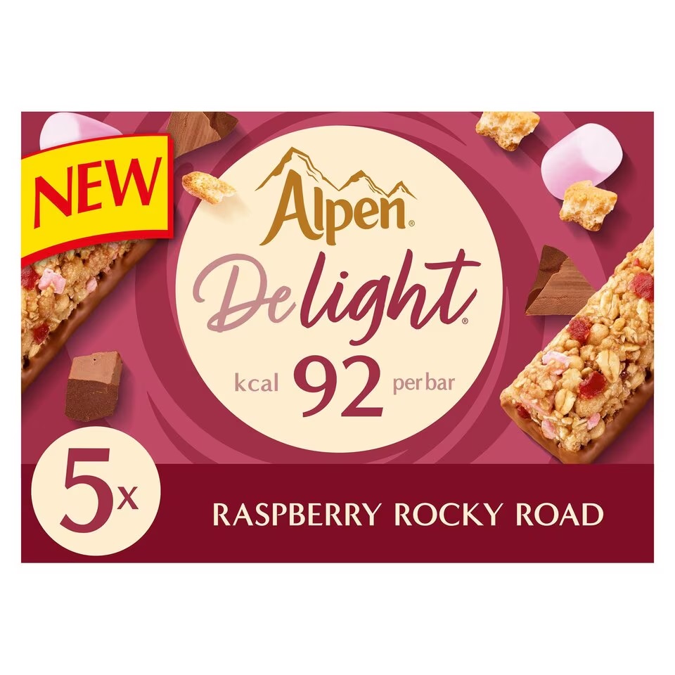 Alpen Delight Cereal Bars Raspberry Rocky Road 5pk (5 x 19g) 95g