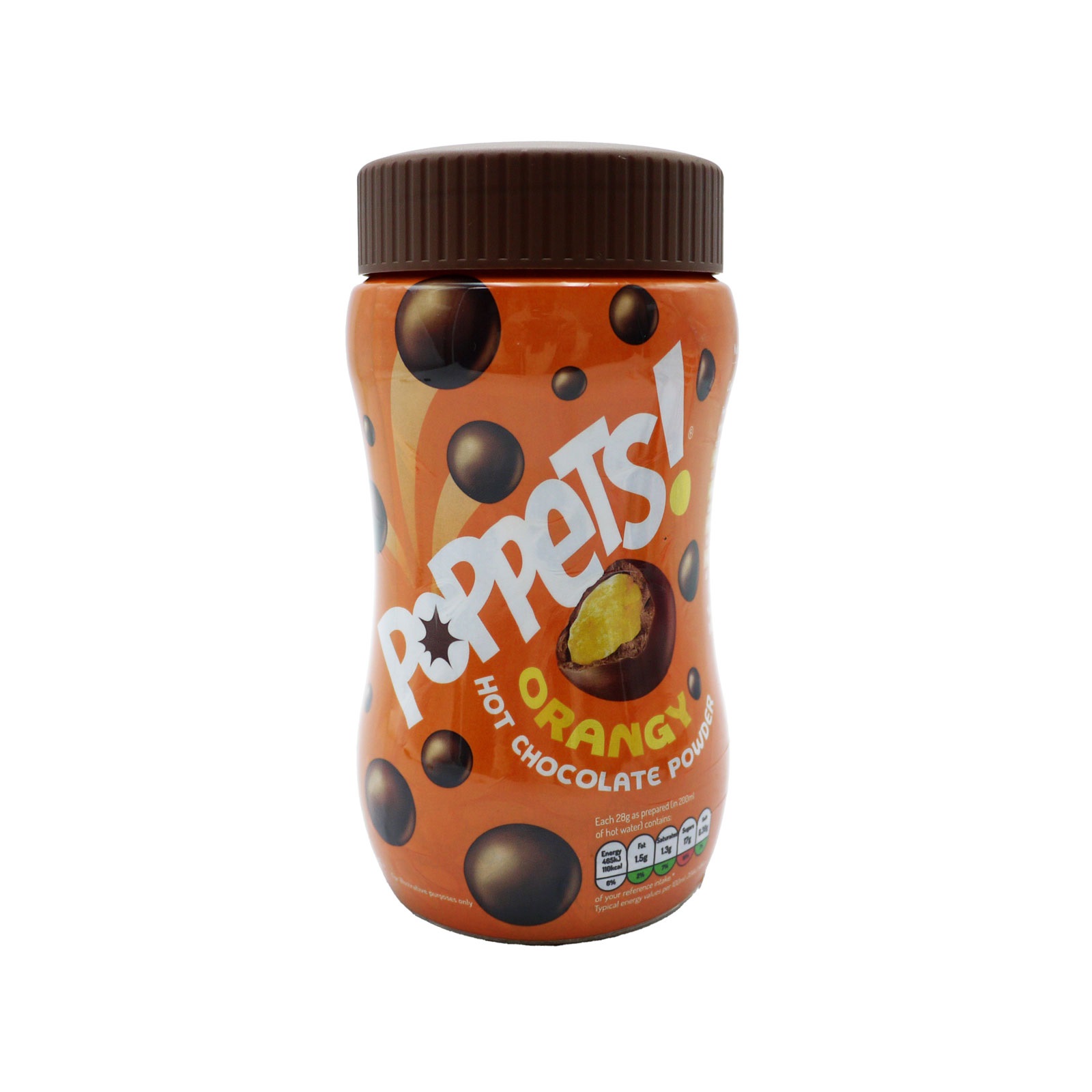 Poppets Hot Chocolate Powder Orange Tub 300g