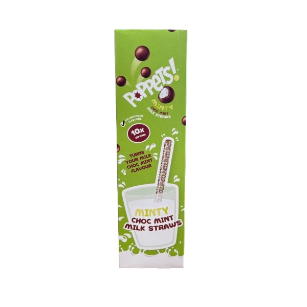 Poppets Chocolate Mint Milk Straws 10s 6g