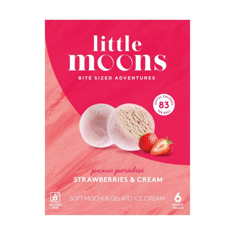 Little Moons Strawberries & Cream Mochi Ice Cream 6pk