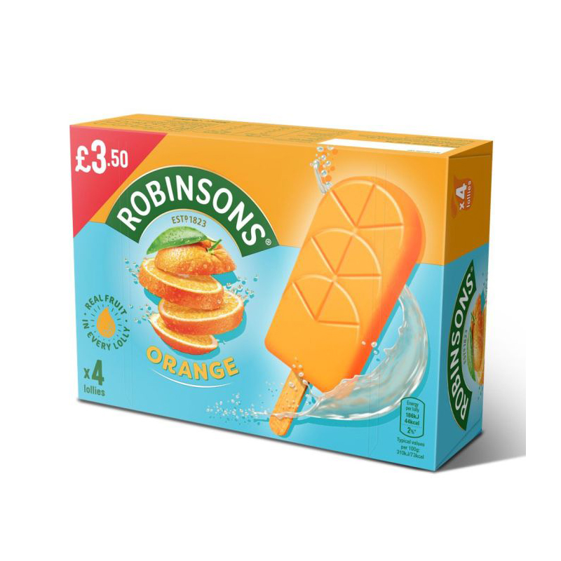 Robinsons Real Fruit Orange Lollies 4pk PM £3.50