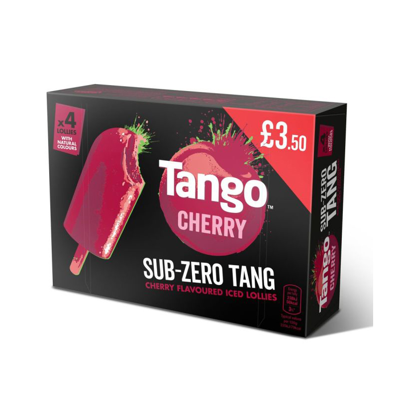 Tango Cherry Sub Zero Tang Lollies 4pk