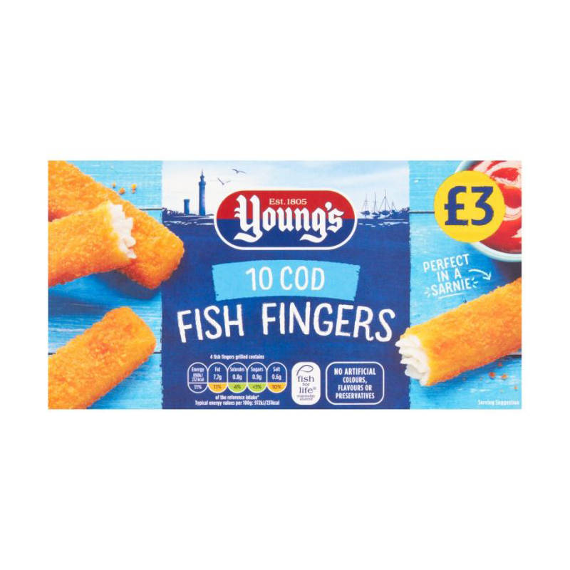 Youngs Cod Fish Fingers 250g PM £3