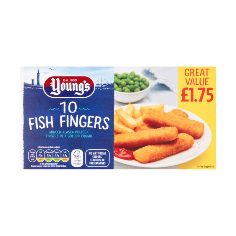 Youngs Fish Fingers 250g PM £1.75