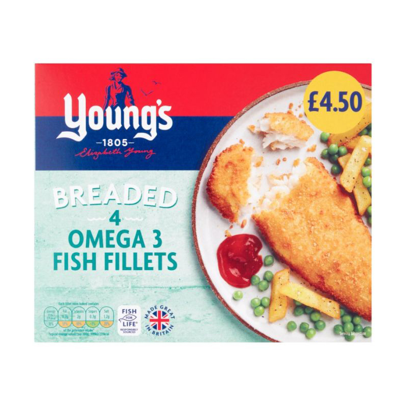 Youngs Simply Breaded Fish Fillets 400g PM £4.50