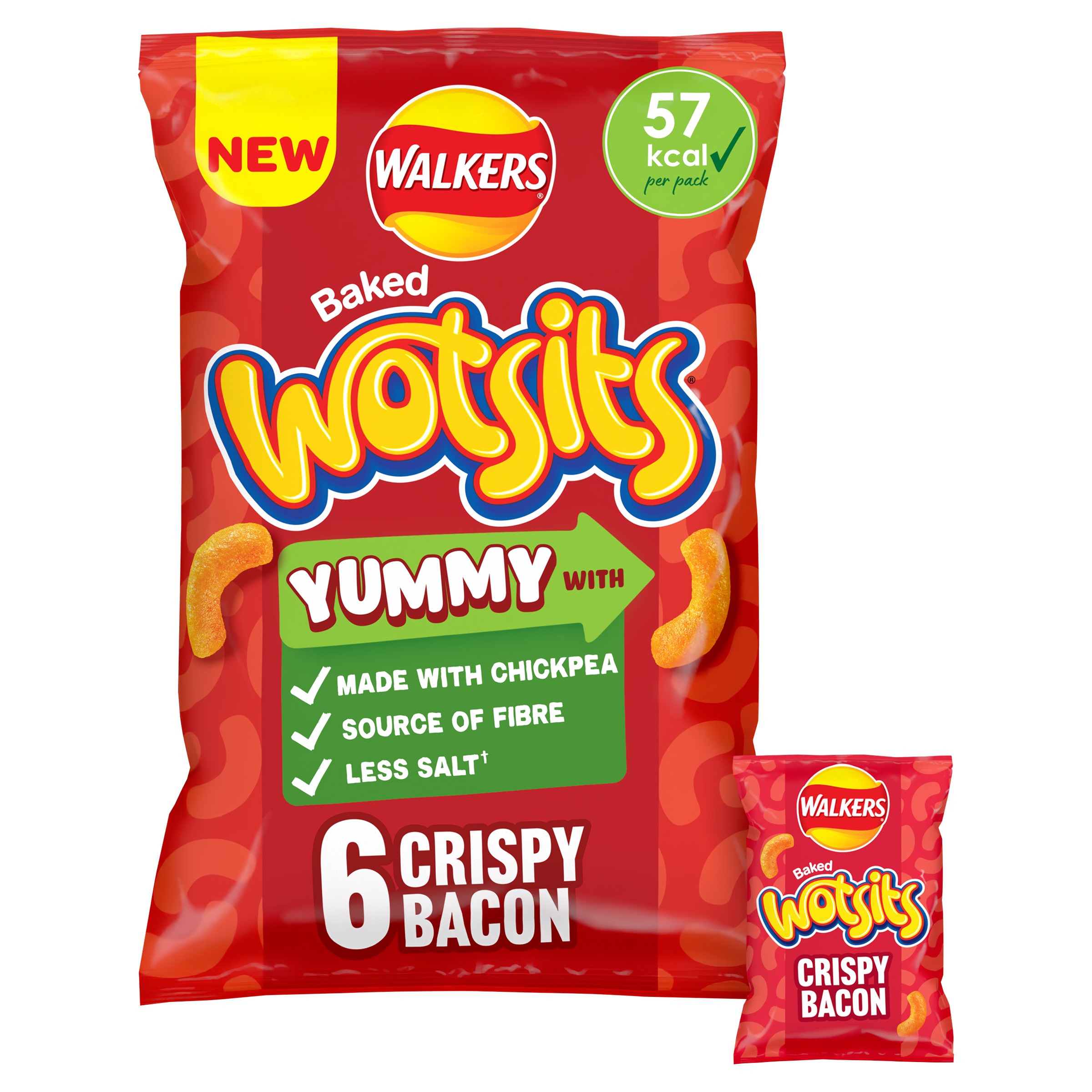 Walkers Wotsits Crispy Bacon 6pk (6 x 12g) 72g 