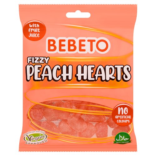 Bebeto Fizzy Peach Hearts 150g