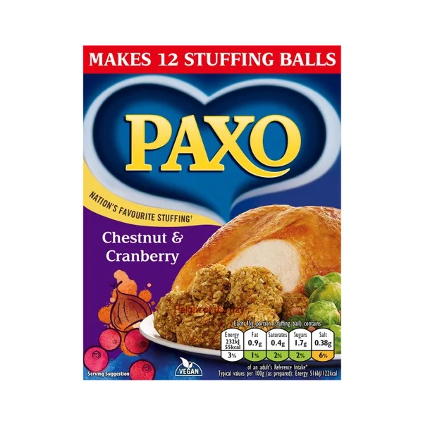 Paxo Chestnut & Cranberry Stuffing Mix 170g