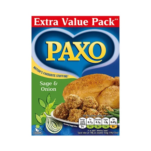 Paxo Sage & Onion Stuffing Mix (2 x 170g) 340g