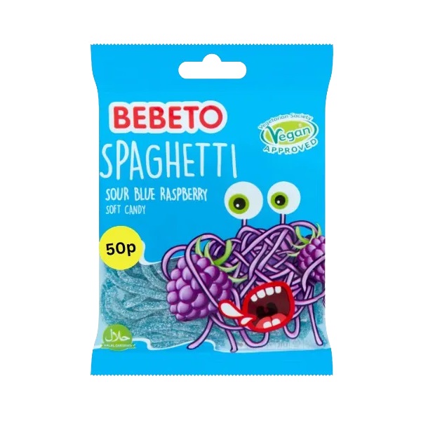 Bebeto Fizzy Blue Raspberry Spaghetti 70g PM 50p