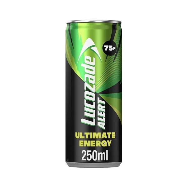 Lucozade Alert Ultimate Can PM 75p 250ml