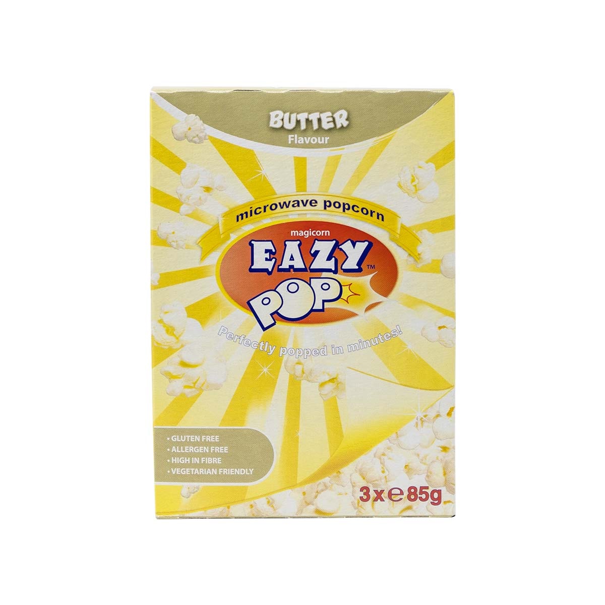 Eazy Pop Microwave Popcorn Butter 3pk (3 x  85g) 255g