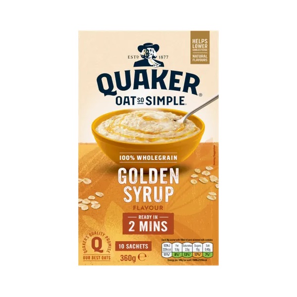 Quaker Oat So Simple Golden Syrup Porridge Sachets 10s 360g