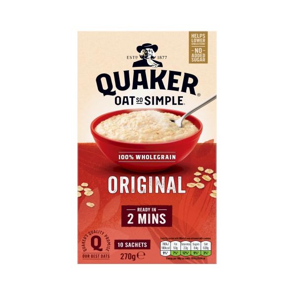 Quaker Oats So Simple Original Porridge Sachets 10s 270g