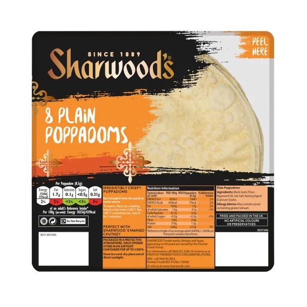 DUNIYA | Sharwoods Poppadoms 72g Thumbnail