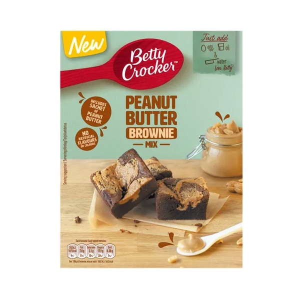 Betty Crocker Peanut Buttr Brownie Mix 350g (HS)