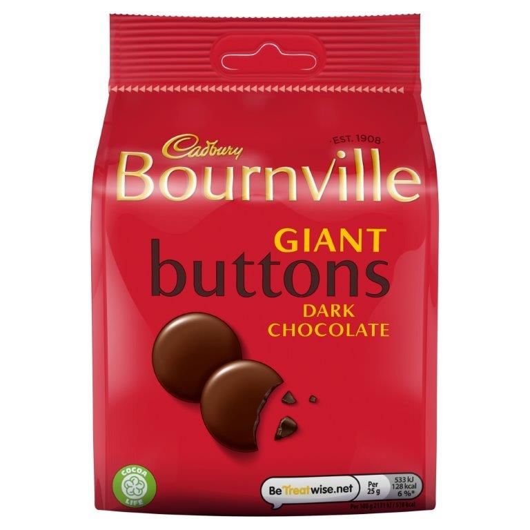 Cadbury Bournville Giant Buttons Large Bag 100g