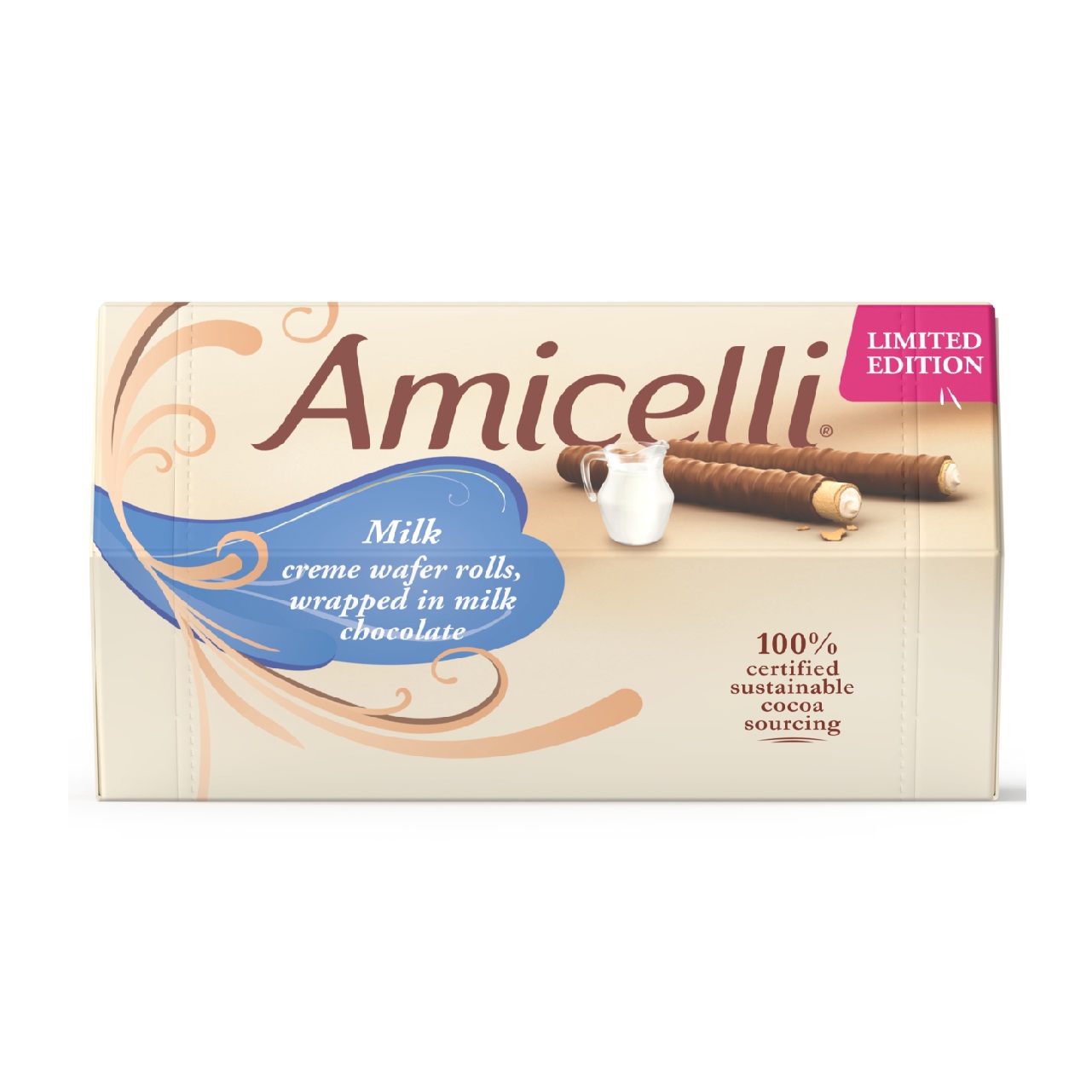 Amicelli Milk Creme Waffer Rolls Ltd 200g