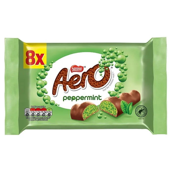 Aero Bubbly Peppermint Choco 8pk (8 x 27g)