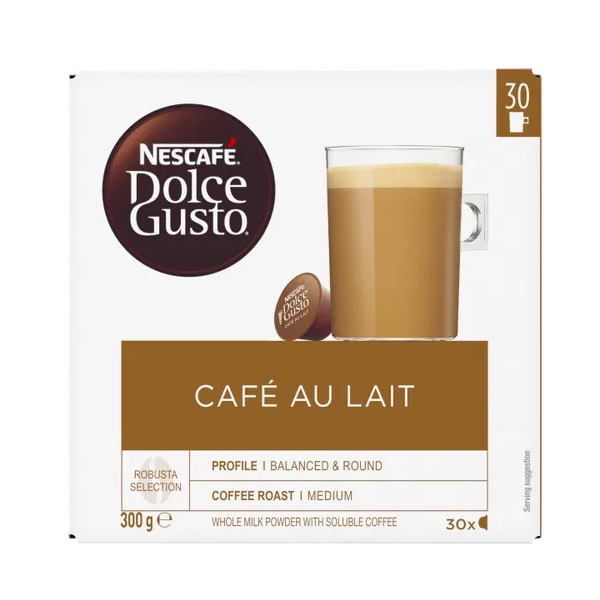 Nescafe Dolce Gusto Cafe Au Lait Coffee Pods 30s